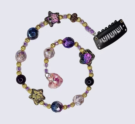 Blue-Violet Aurora Hair Beads